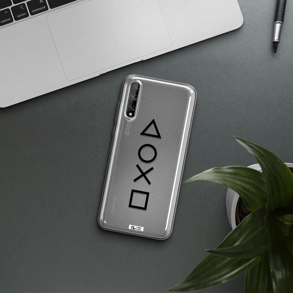 a black and white symbol Huawei P Smart S Clear TPU Case