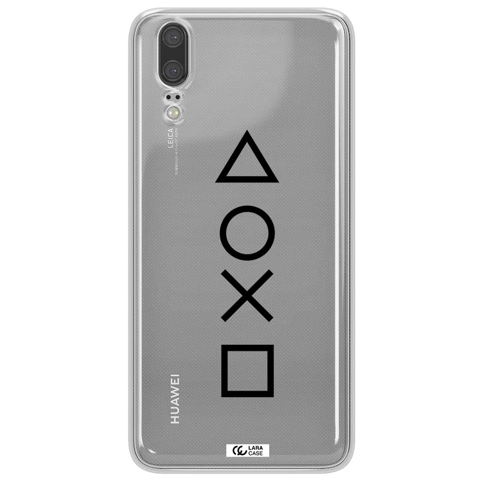 a black and white symbol Huawei P20 Clear TPU Case