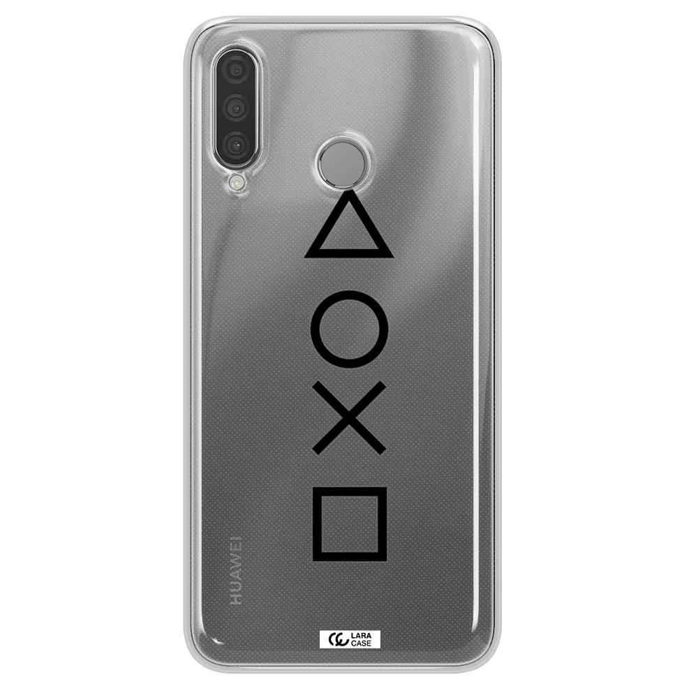 a black and white symbol Huawei P30 Lite Clear TPU Case