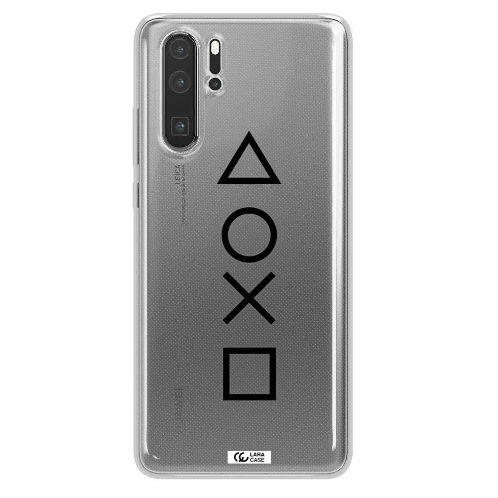 a black and white symbol Huawei P30 Pro Clear TPU Case
