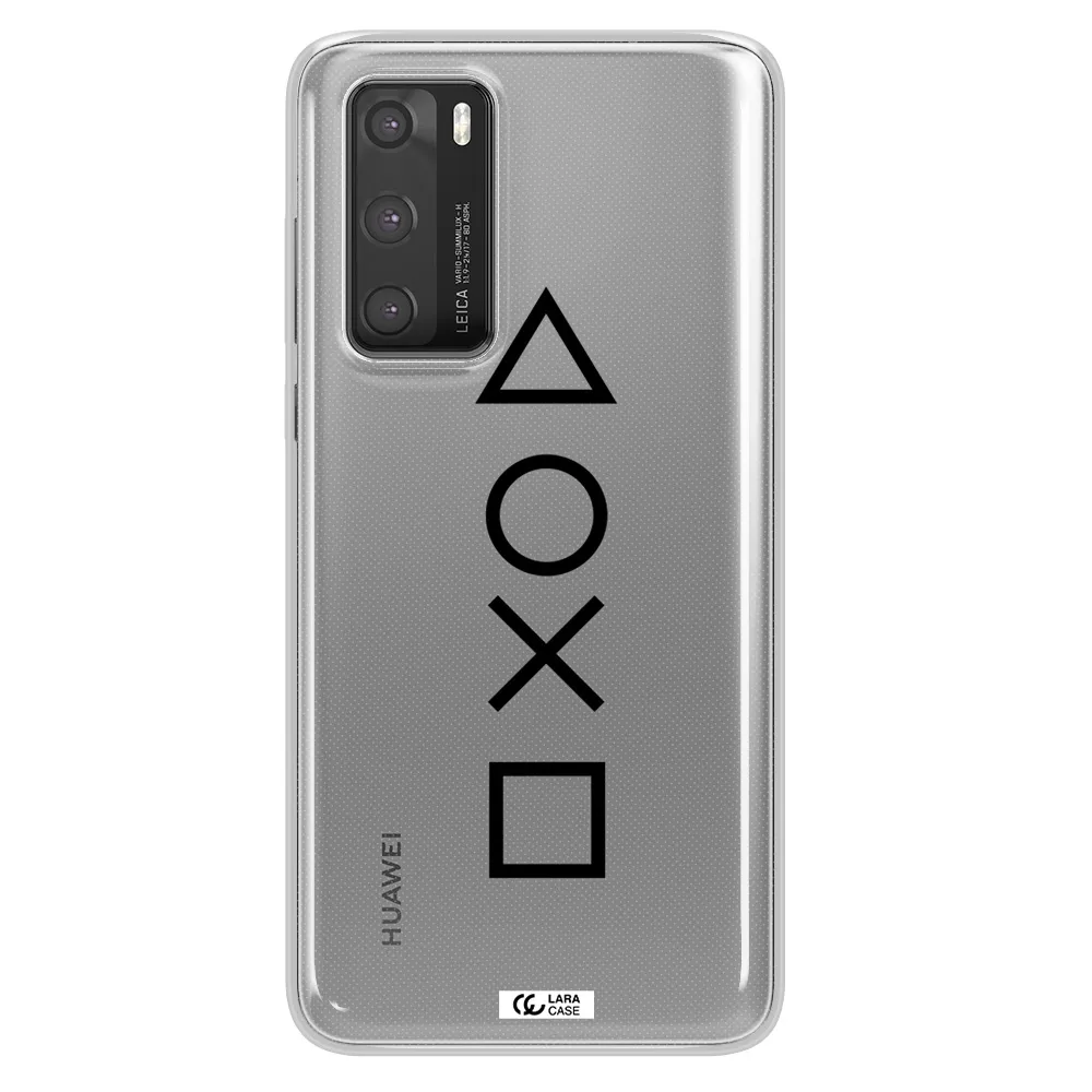a black and white symbol Huawei P40 Clear TPU Case
