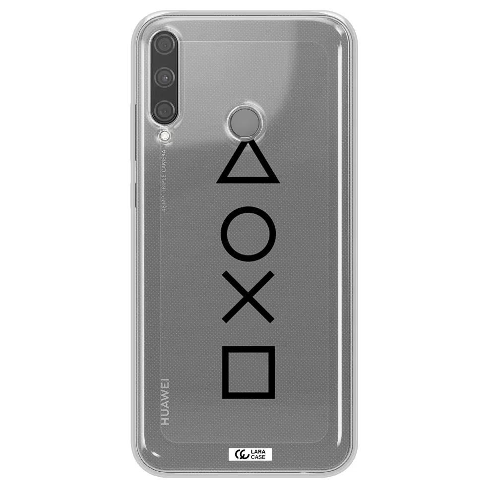 a black and white symbol Huawei P40 Lite E Clear TPU Case