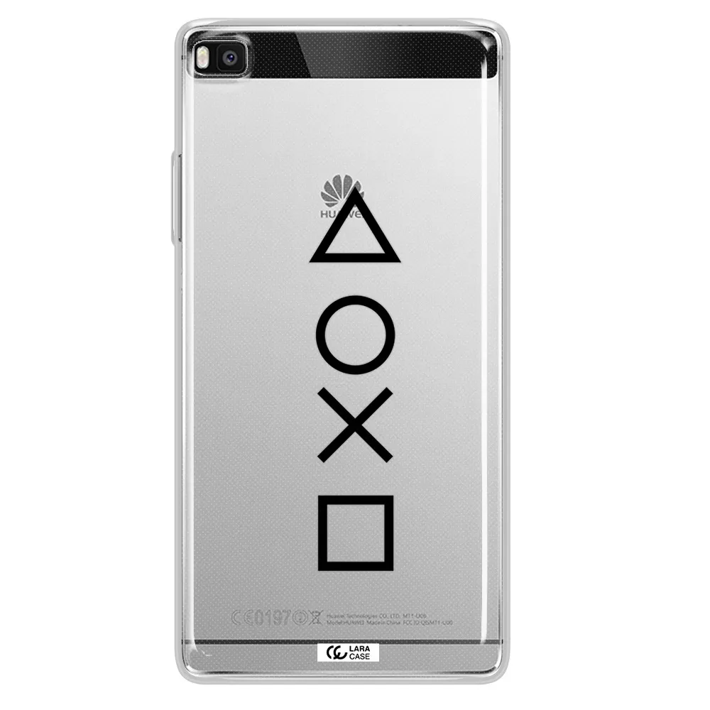 a black and white symbol Huawei P8 Clear TPU Case