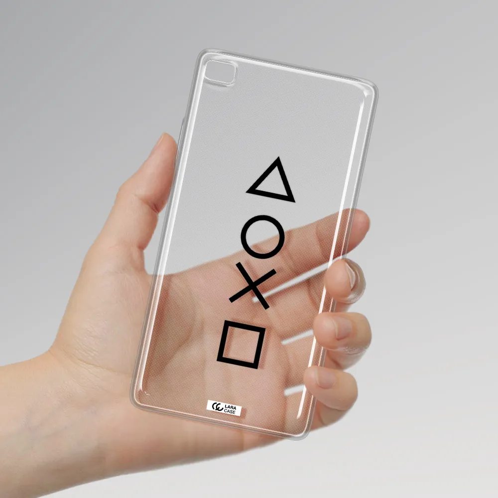 a black and white symbol Huawei P8 Clear TPU Case