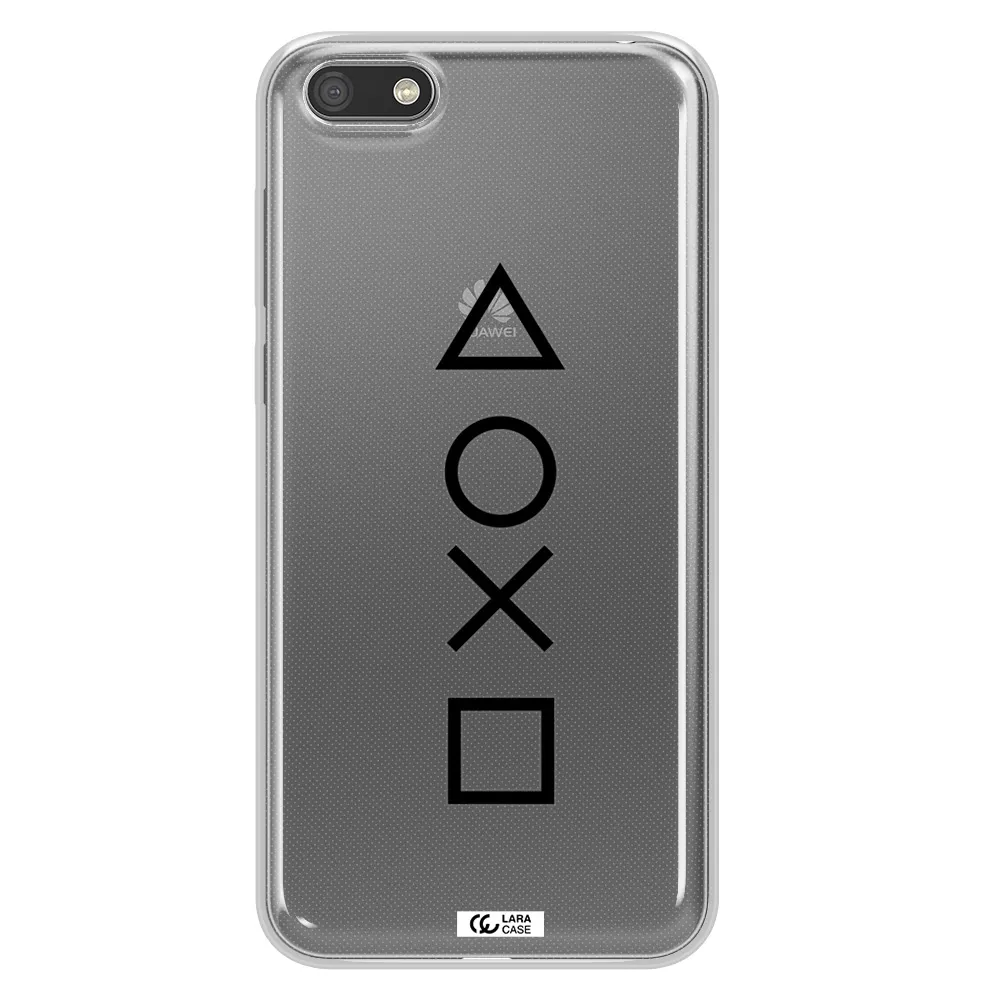 a black and white symbol Huawei Y5 2018 Clear TPU Case