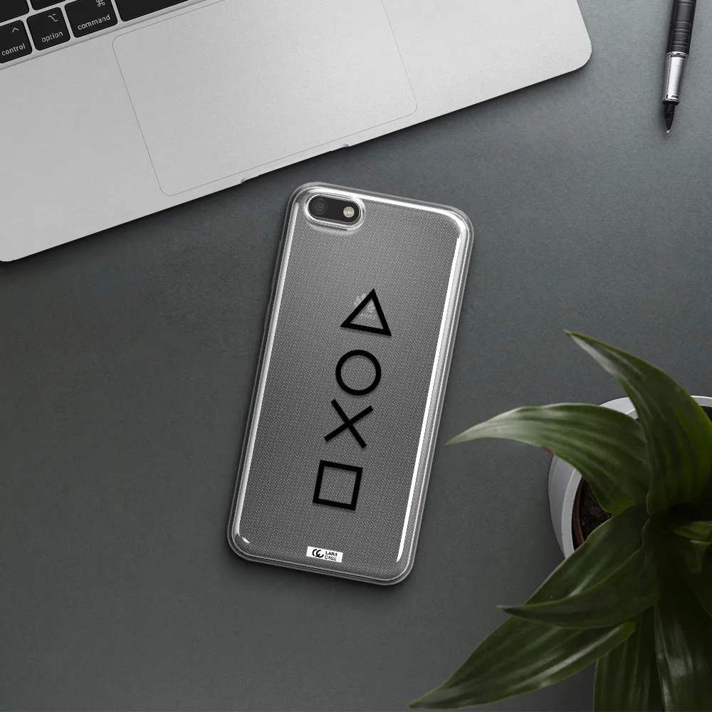 a black and white symbol Huawei Y5 2018 Clear TPU Case