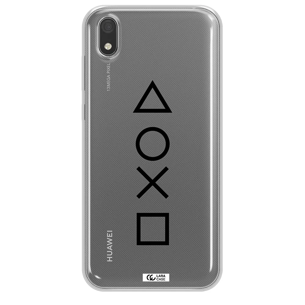 a black and white symbol Huawei Y5 2019 Clear TPU Case