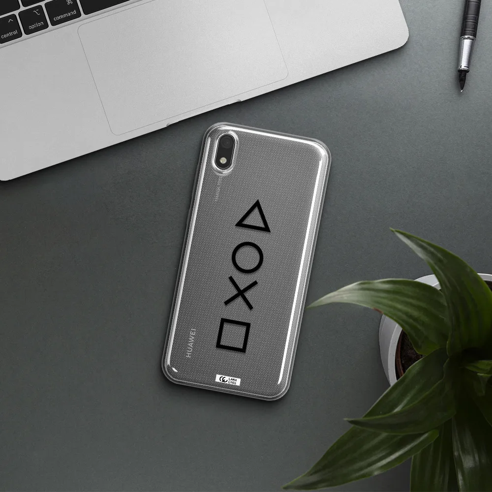 a black and white symbol Huawei Y5 2019 Clear TPU Case