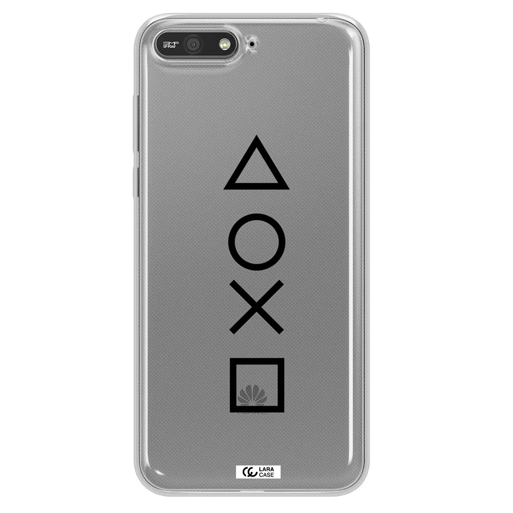 a black and white symbol Huawei Y6 2018 Clear TPU Case