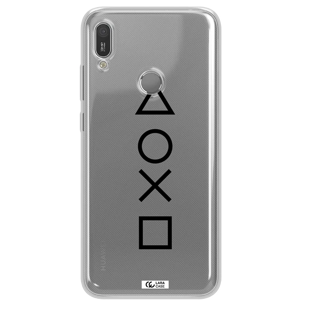 a black and white symbol Huawei Y6 2019 Clear TPU Case
