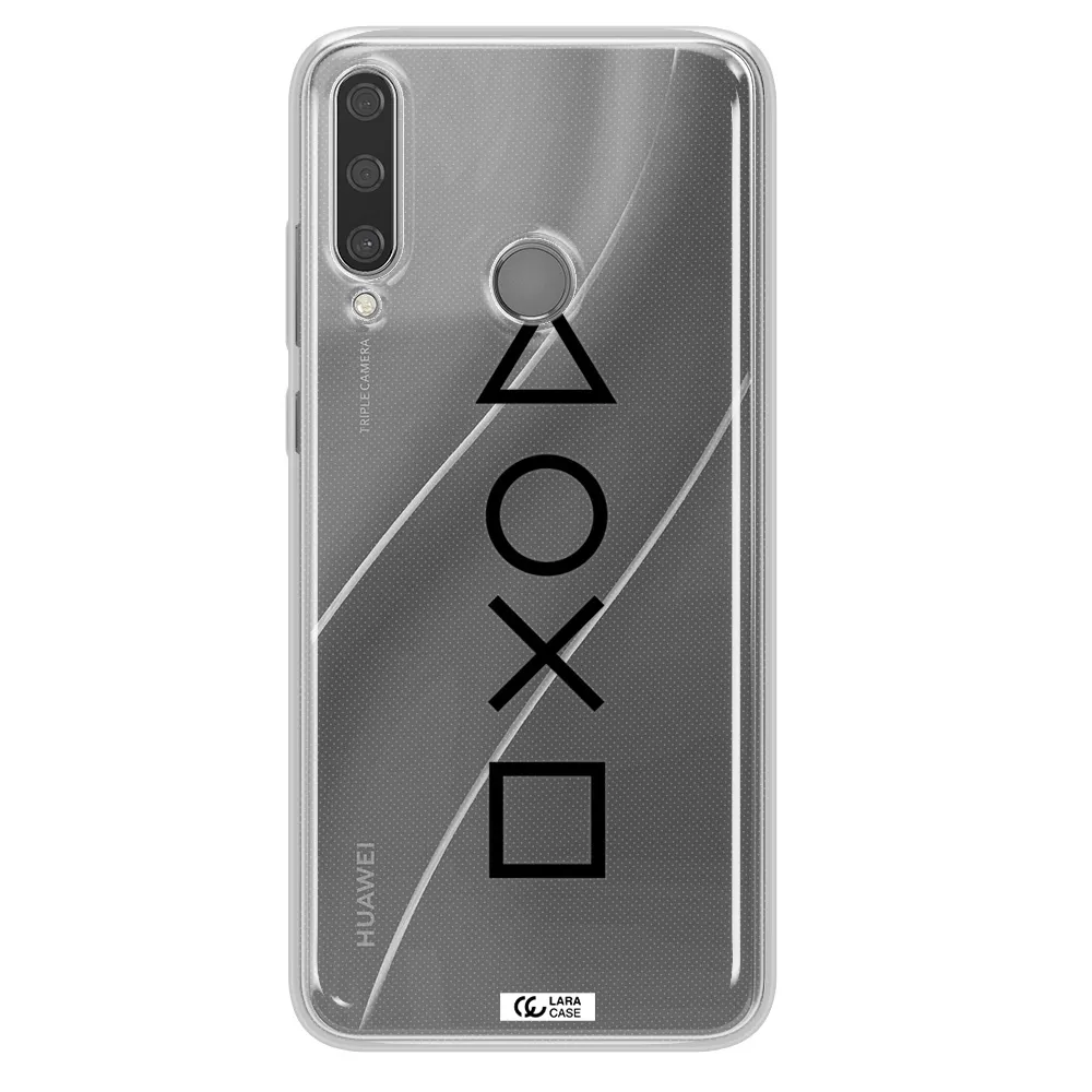 a black and white symbol Huawei Y6P Clear TPU Case