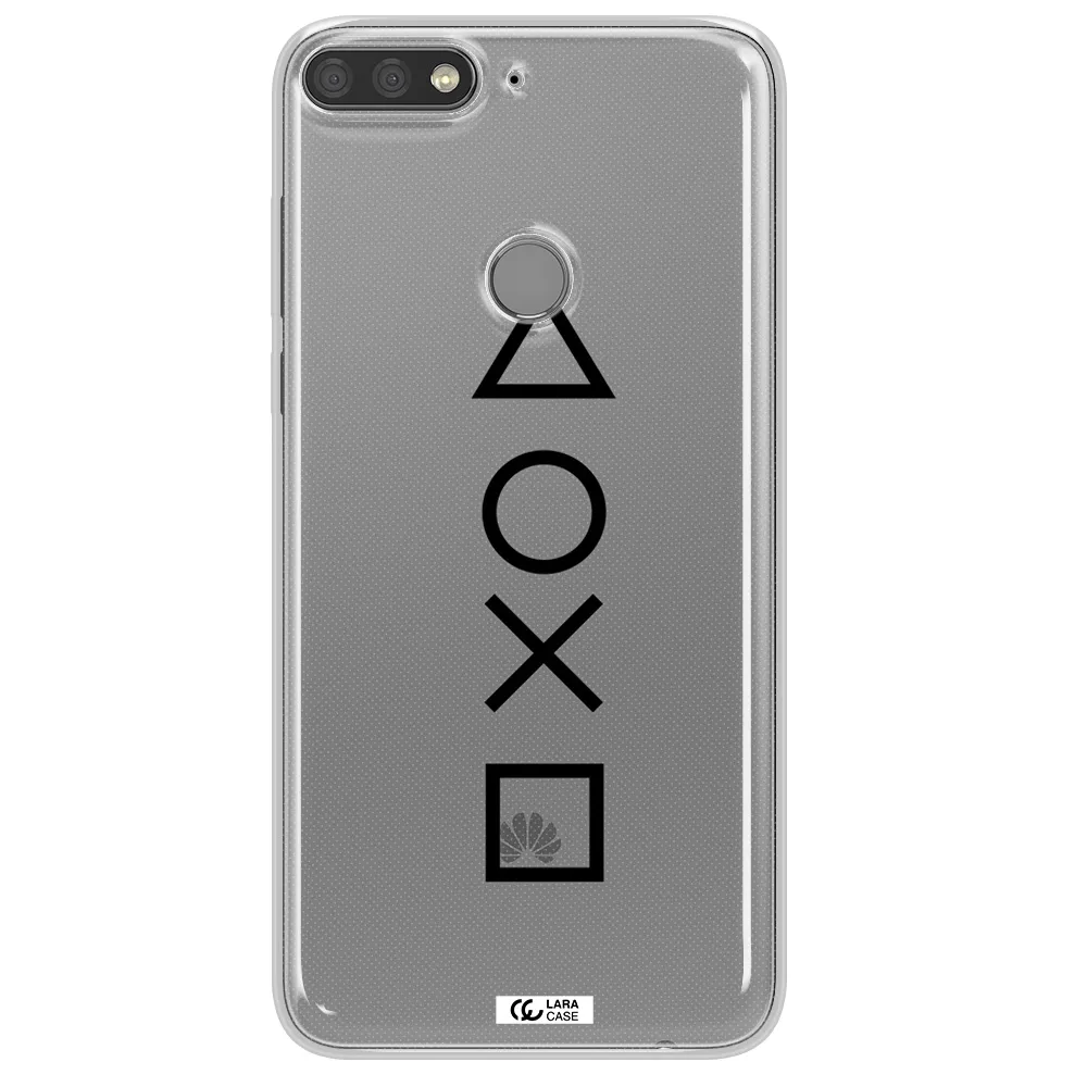 a black and white symbol Huawei Y7 Prime 2018 Clear TPU Case