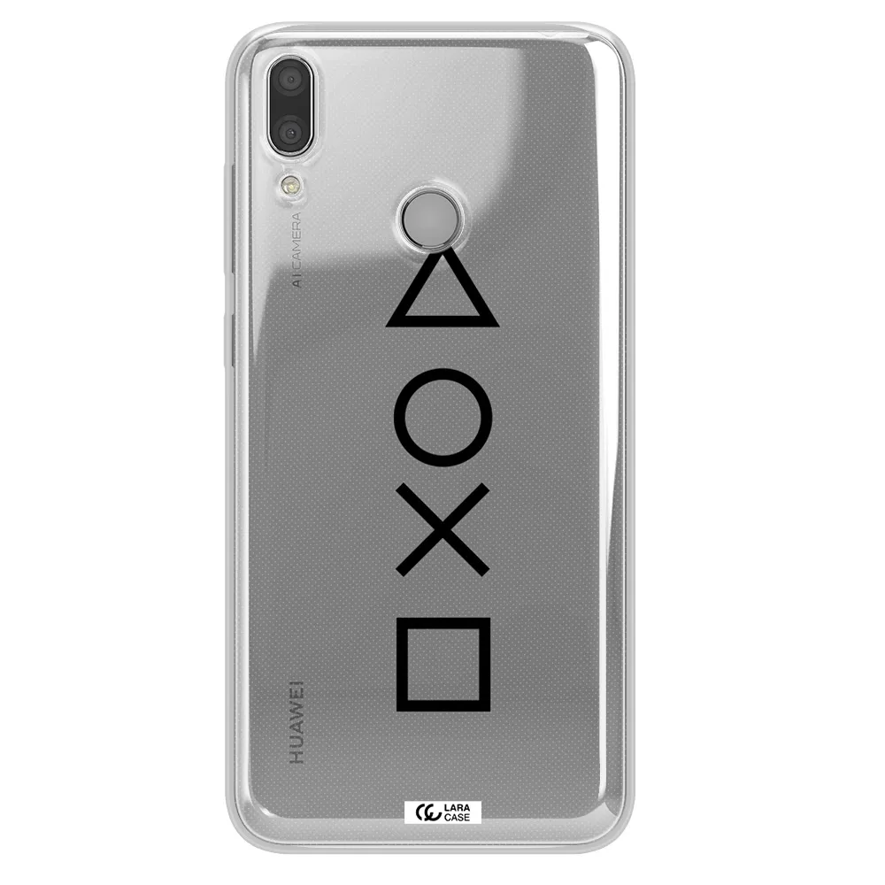 a black and white symbol Huawei Y9 2019 Clear TPU Case