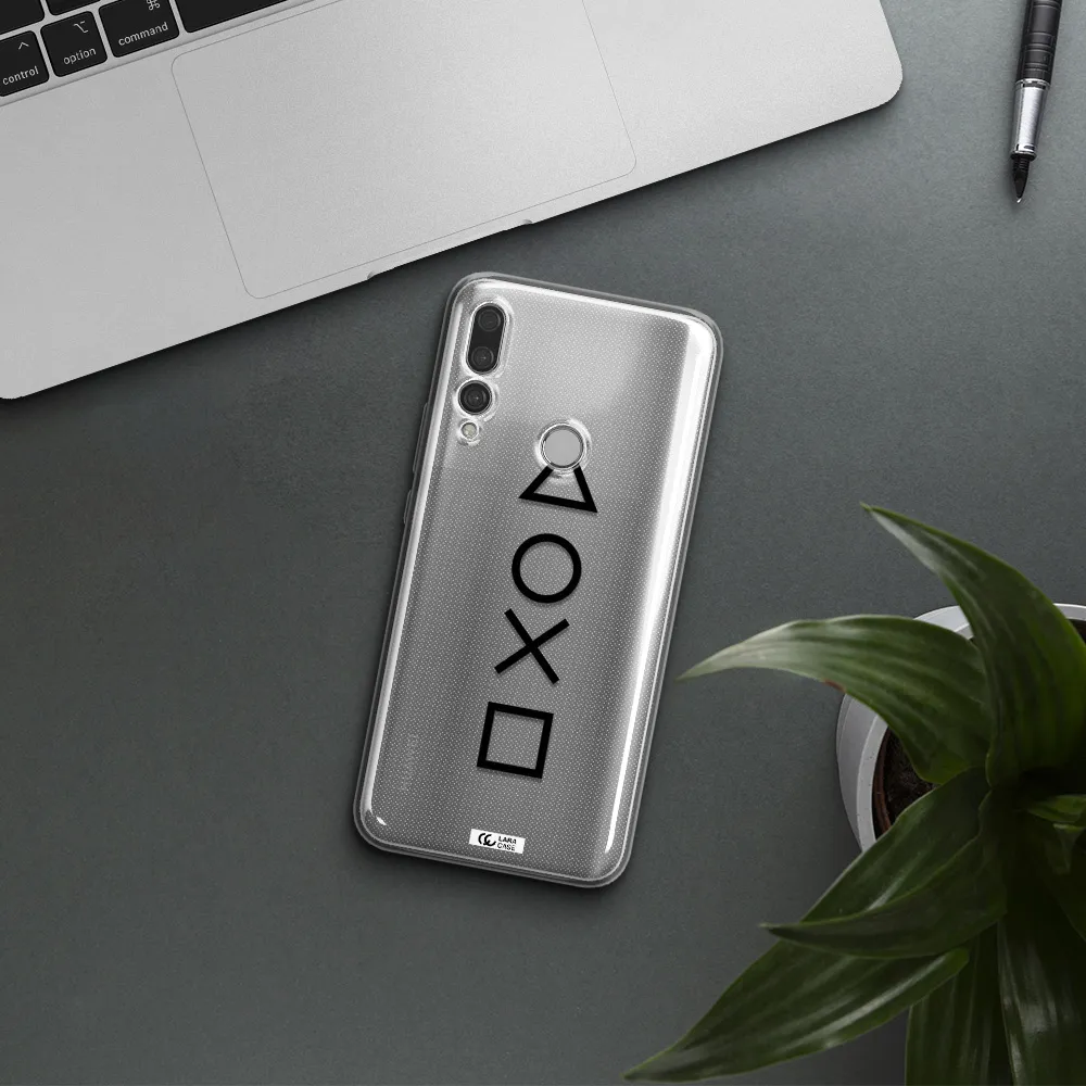 a black and white symbol Huawei Y9 Prime 2019 Clear TPU Case