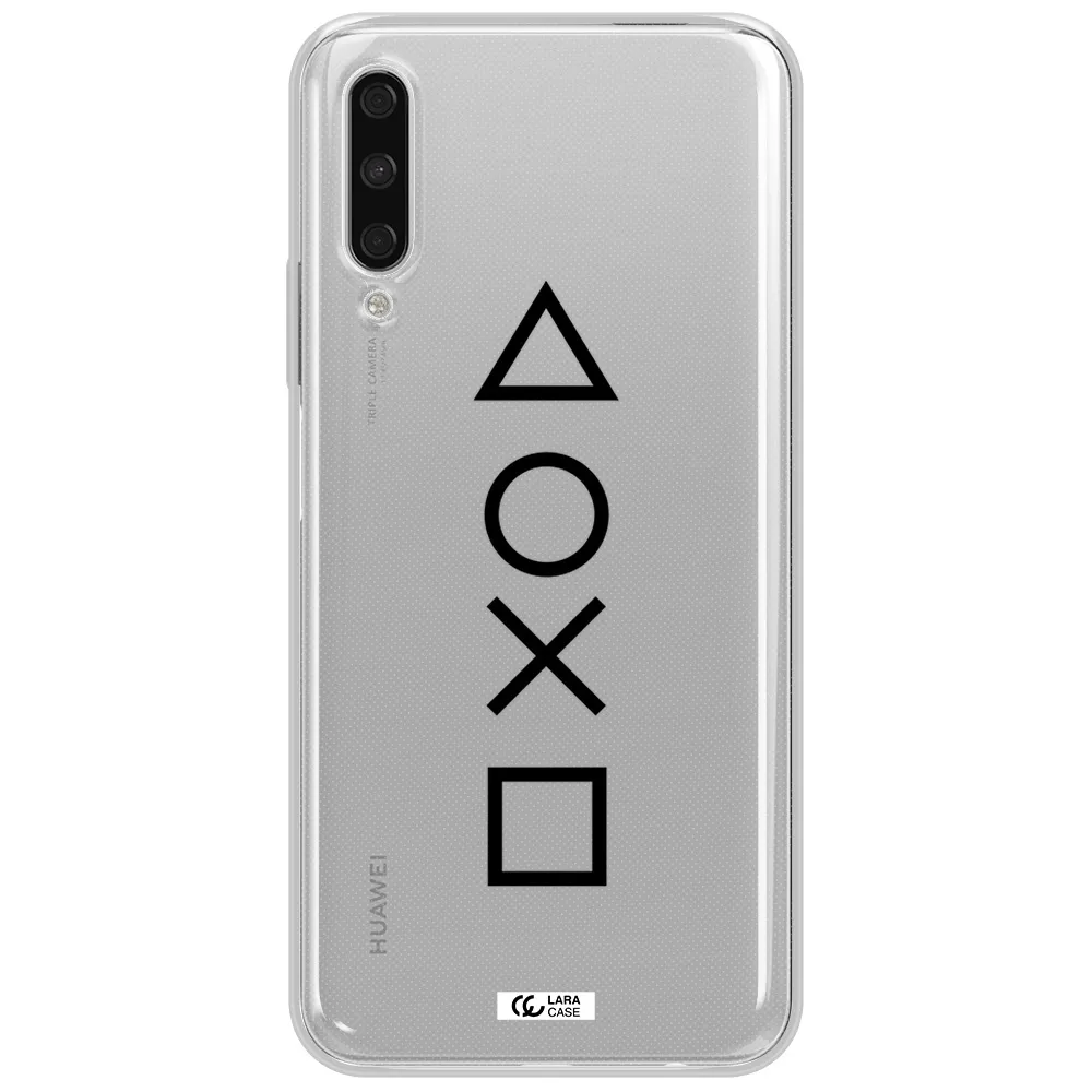 A Black And White Symbol Huawei Y9S Clear Tpu Case
