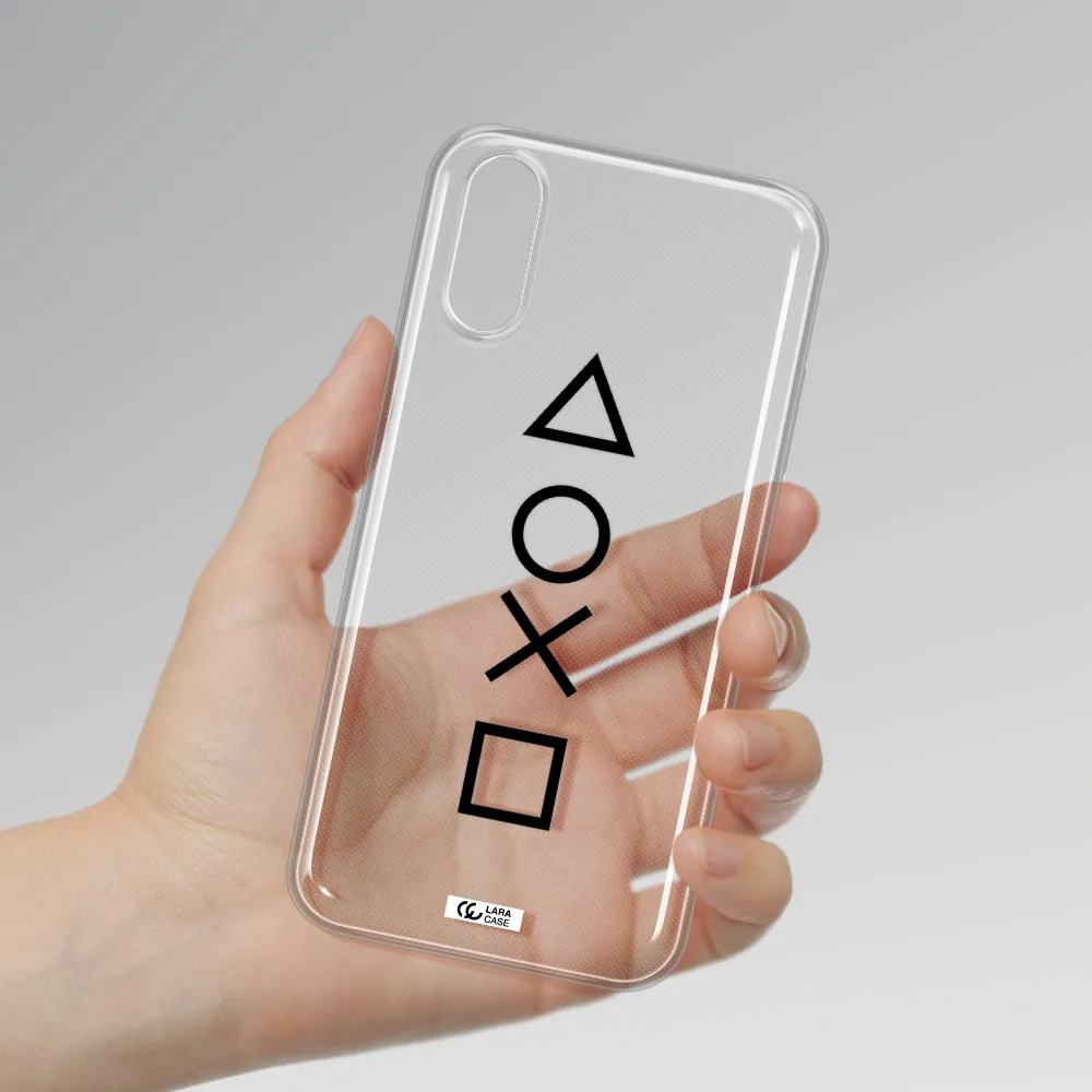 a black and white symbol Samsung A01 Clear TPU Case