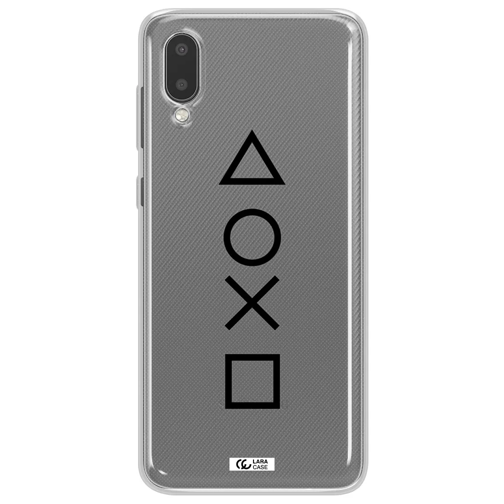 a black and white symbol Samsung A02 Clear TPU Case