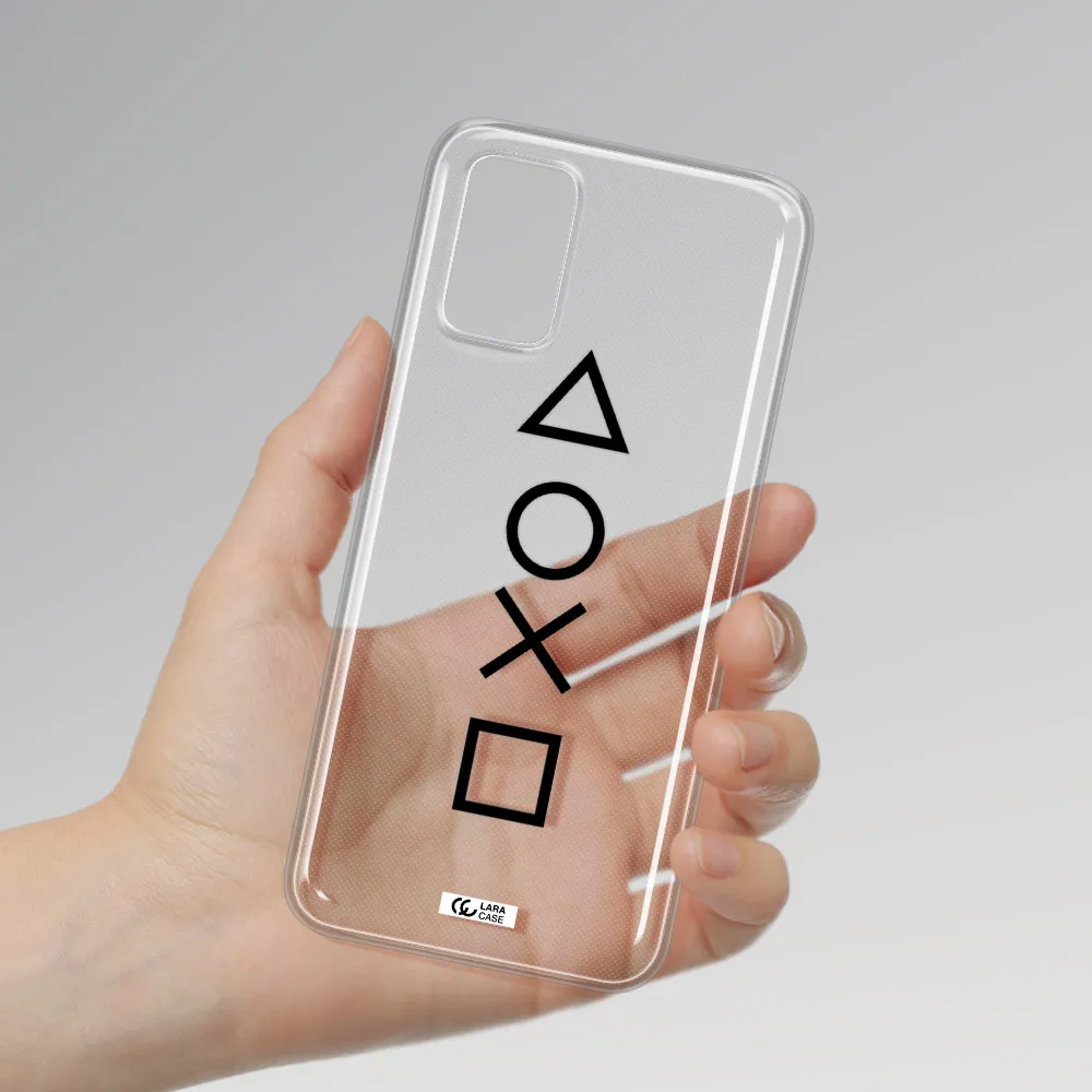 a black and white symbol Samsung A03S Clear TPU Case