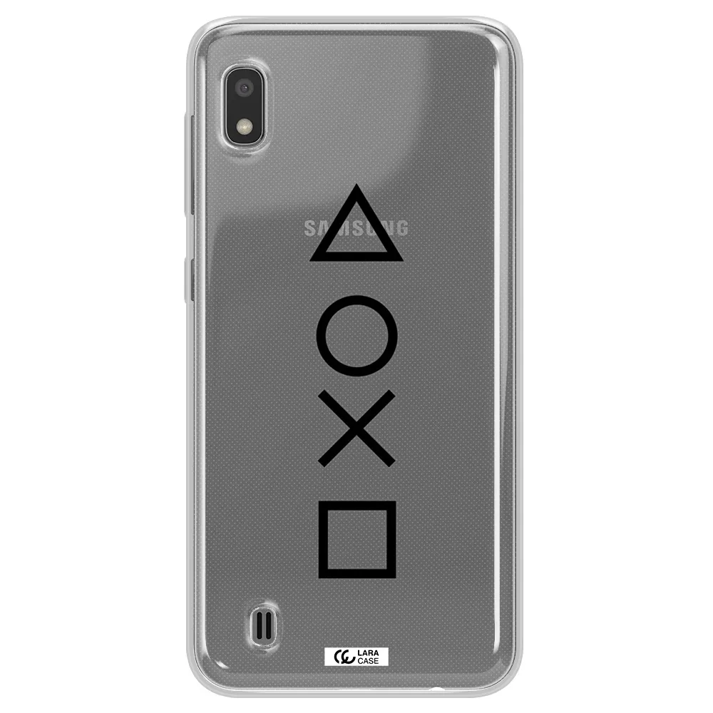 a black and white symbol Samsung A10 Clear TPU Case