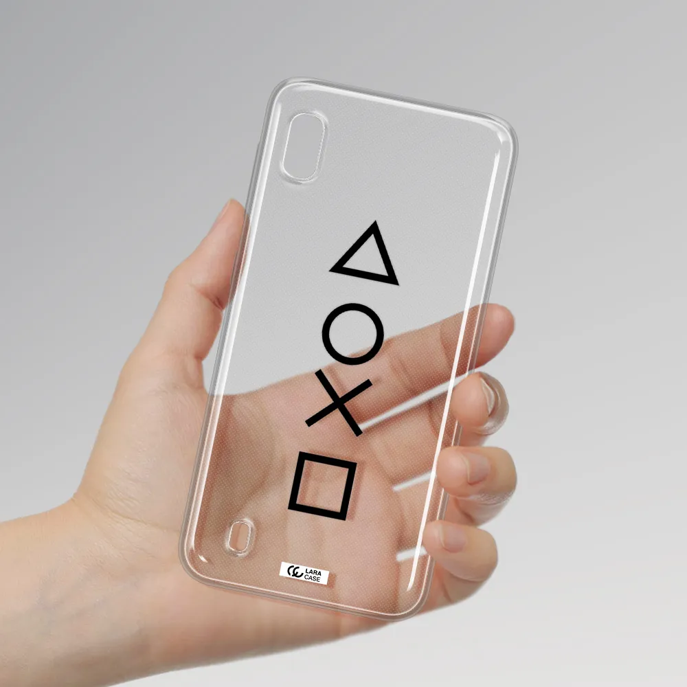 a black and white symbol Samsung A10 Clear TPU Case