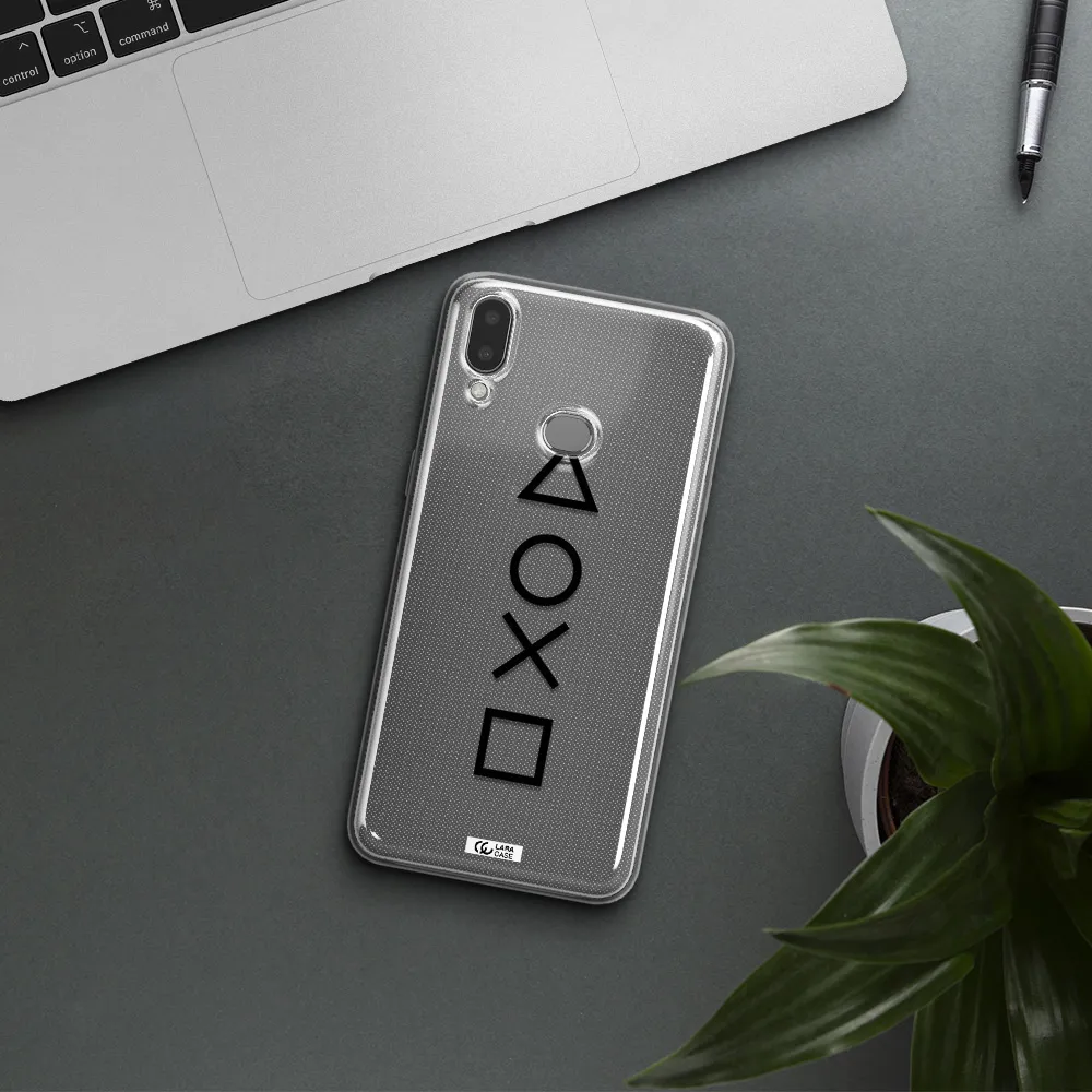 a black and white symbol Samsung A10S Clear TPU Case