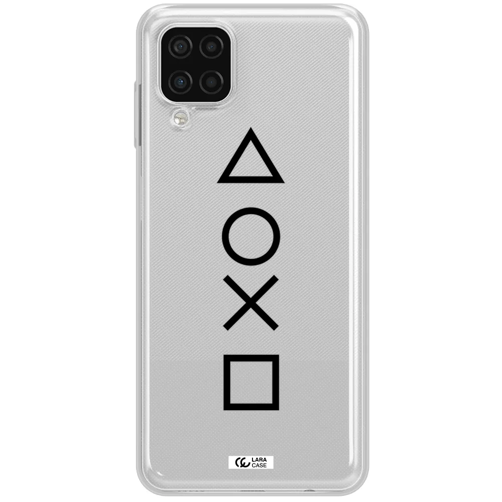 a black and white symbol Samsung A12 4g Clear TPU Case
