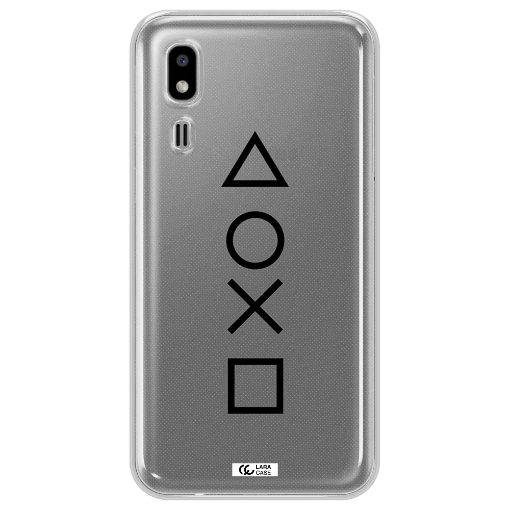 a black and white symbol Samsung A2 Core Clear TPU Case