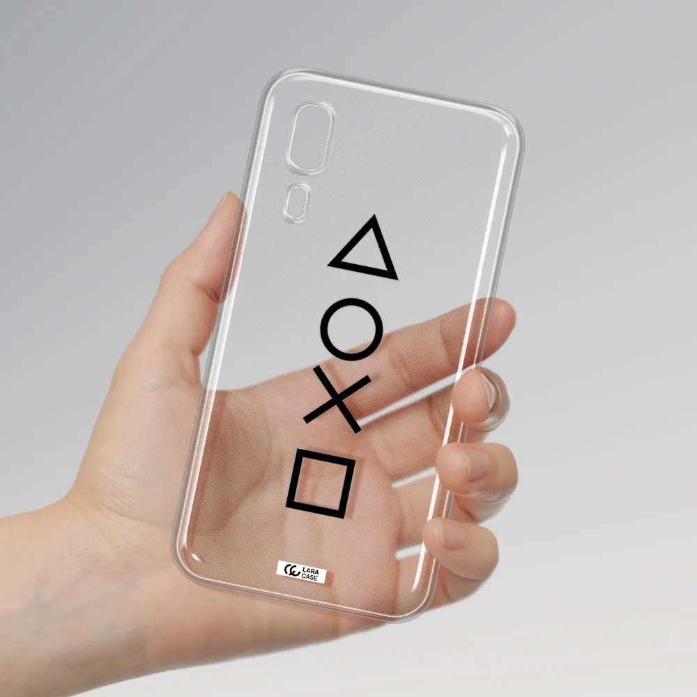 a black and white symbol Samsung A2 Core Clear TPU Case