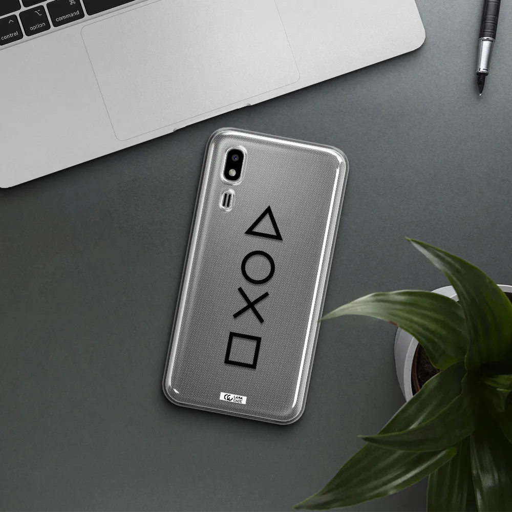 a black and white symbol Samsung A2 Core Clear TPU Case
