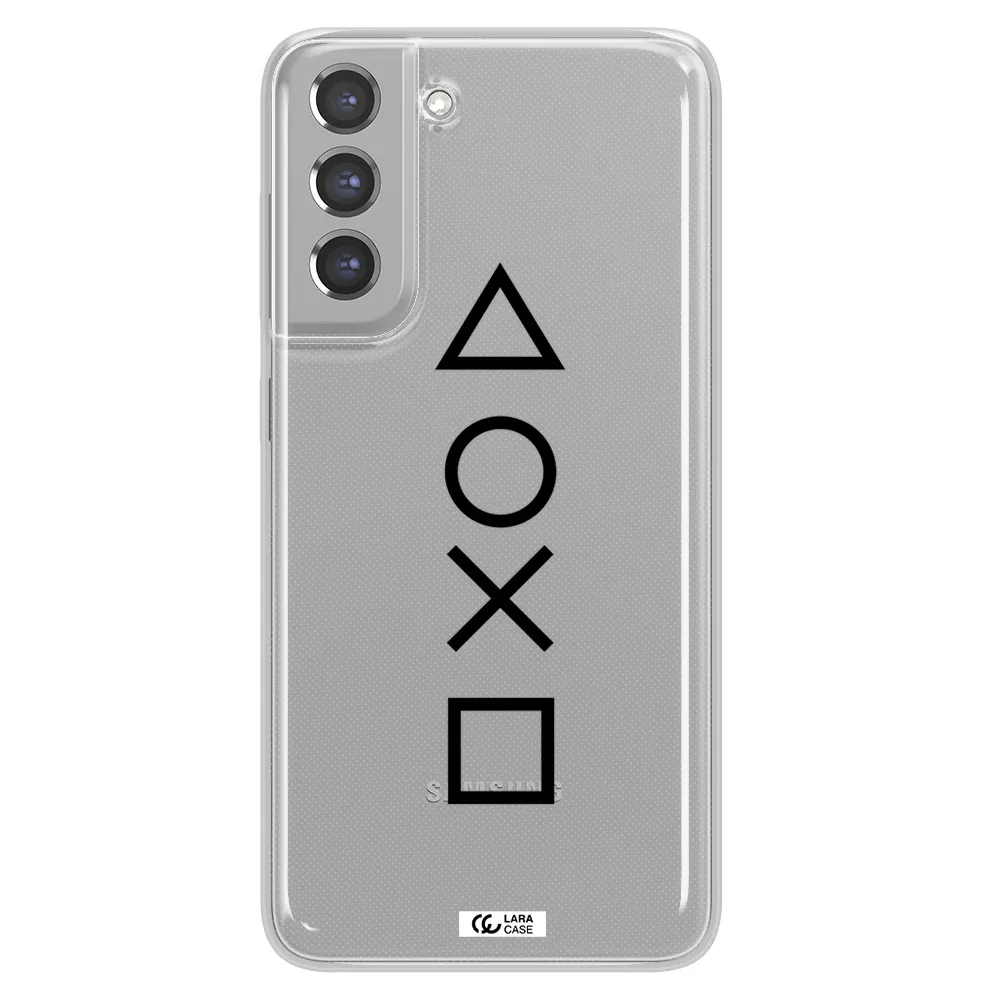 a black and white symbol Samsung A21 Fe Clear TPU Case