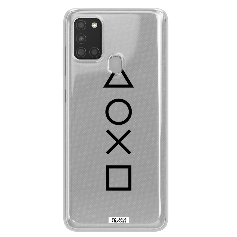 a black and white symbol Samsung A21S Clear TPU Case