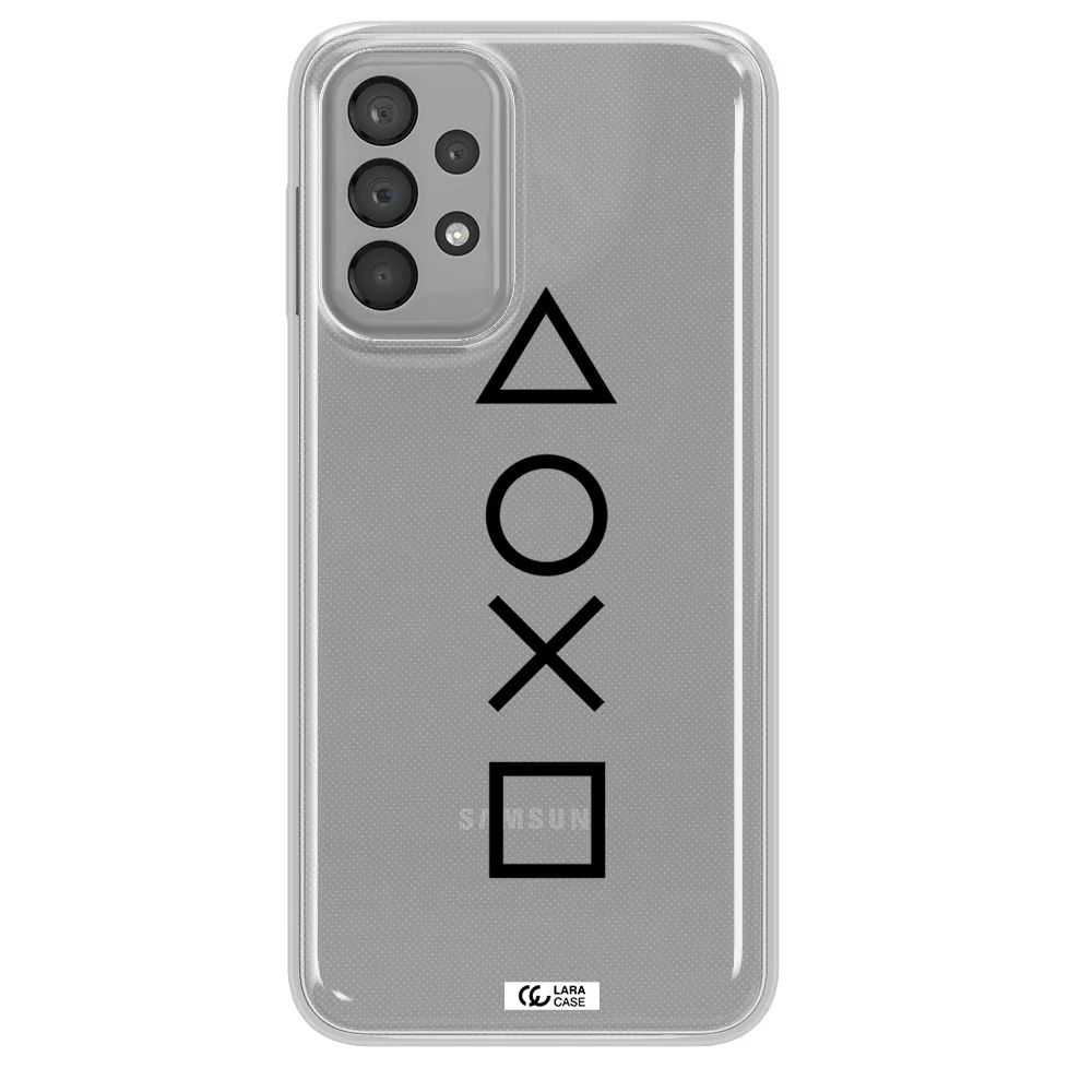 a black and white symbol Samsung A23 Clear TPU Case