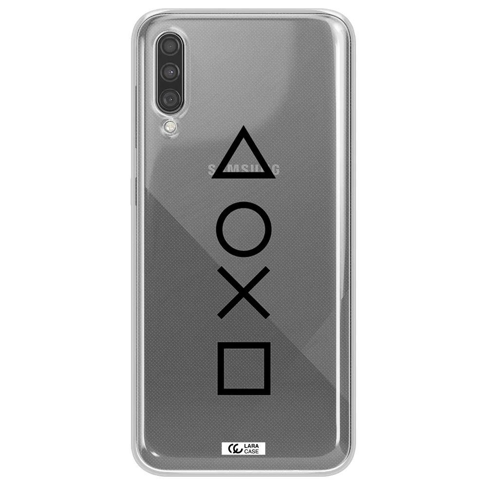 a black and white symbol Samsung A30S Clear TPU Case