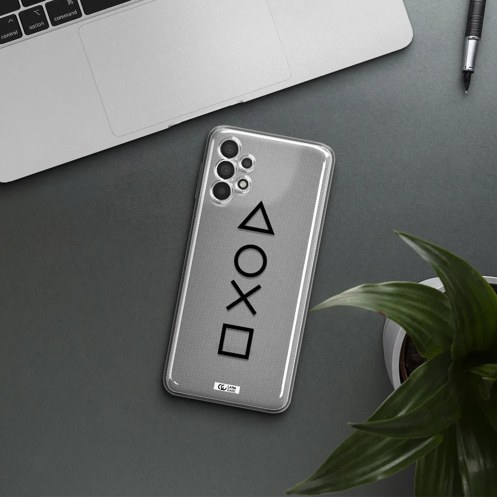 A Black And White Symbol Samsung A32 4G Clear Tpu Case