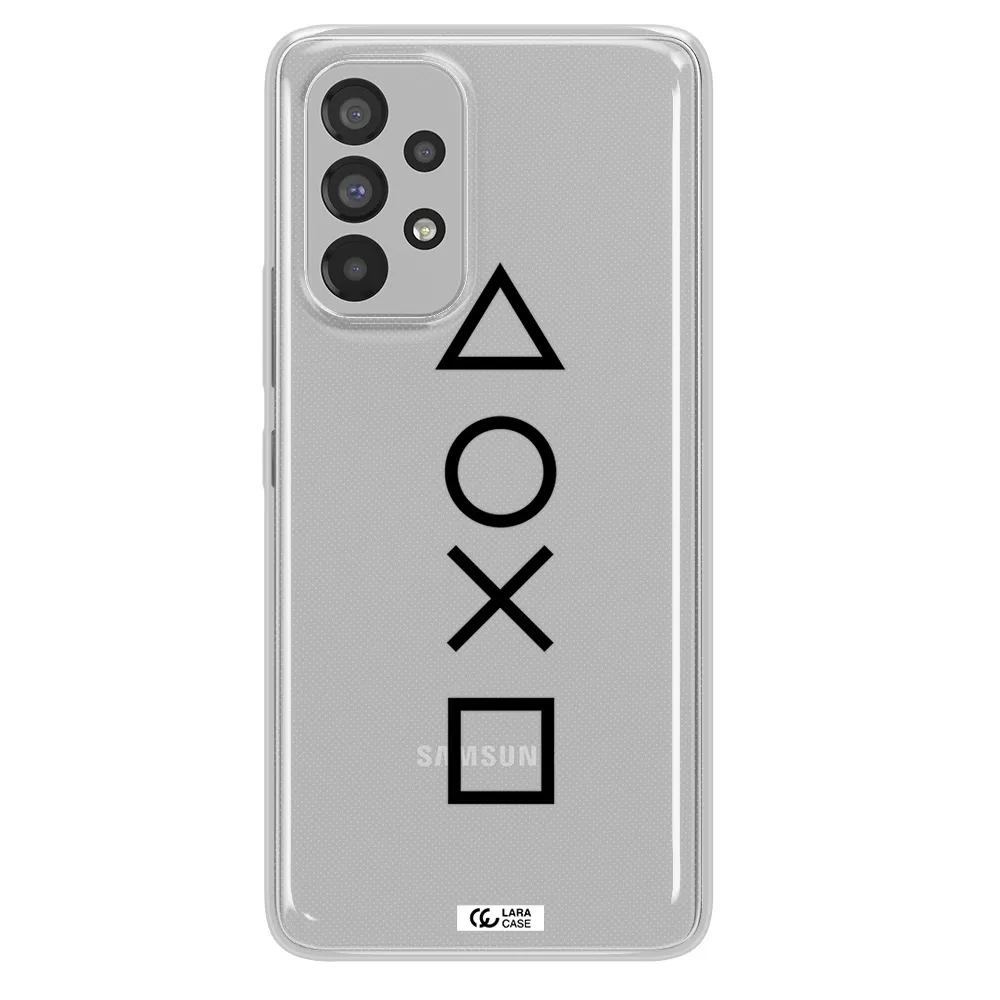 a black and white symbol Samsung A53 Clear TPU Case