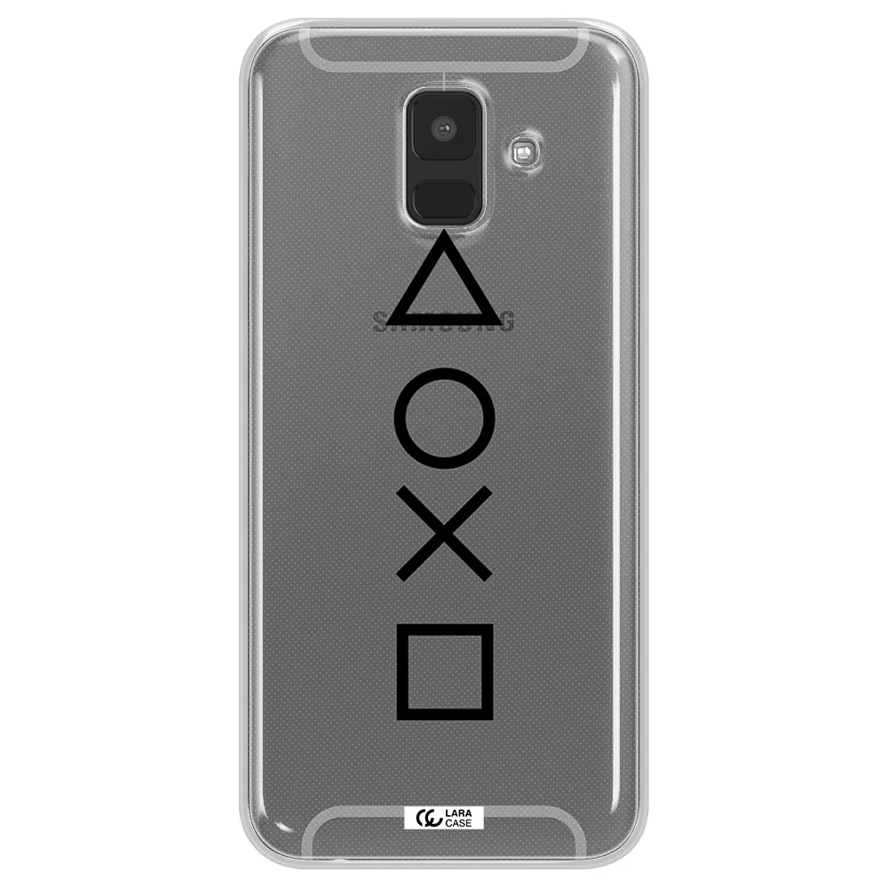 a black and white symbol Samsung A6 Clear TPU Case