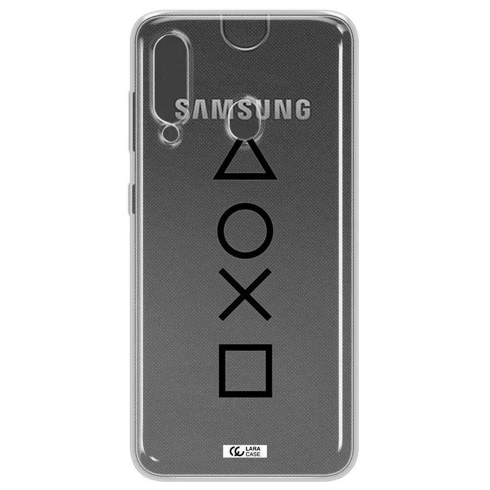 a black and white symbol Samsung A60 Clear TPU Case