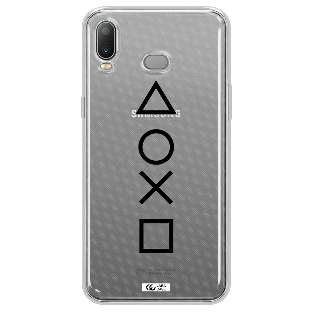 a black and white symbol Samsung A6S Clear TPU Case