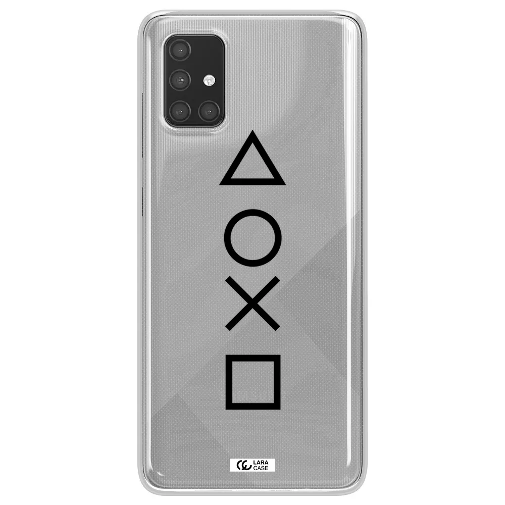 a black and white symbol Samsung A71 Clear TPU Case