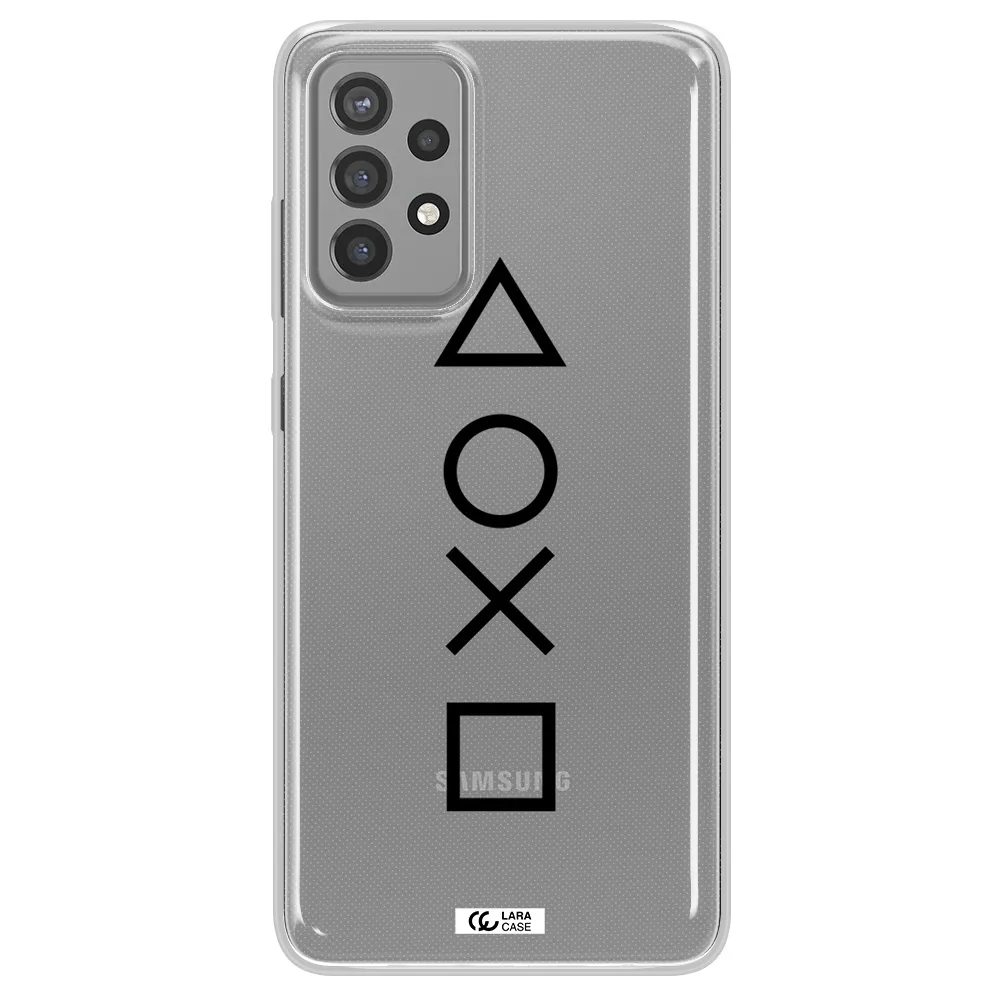 a black and white symbol Samsung A72 Clear TPU Case
