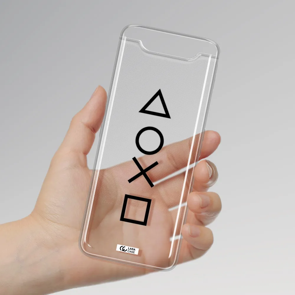 a black and white symbol Samsung A80 Clear TPU Case