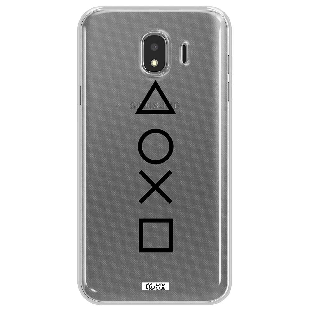 a black and white symbol Samsung J4 Clear TPU Case