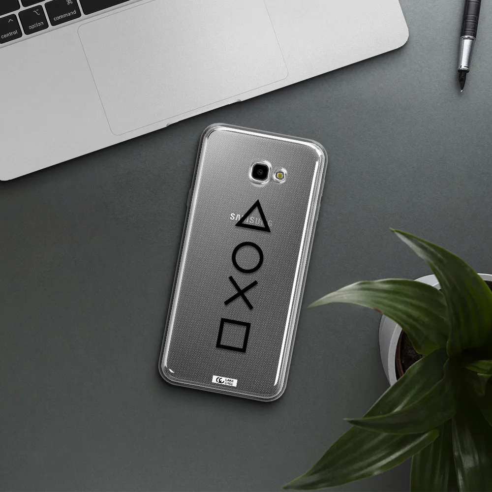 a black and white symbol Samsung J4 Plus Clear TPU Case