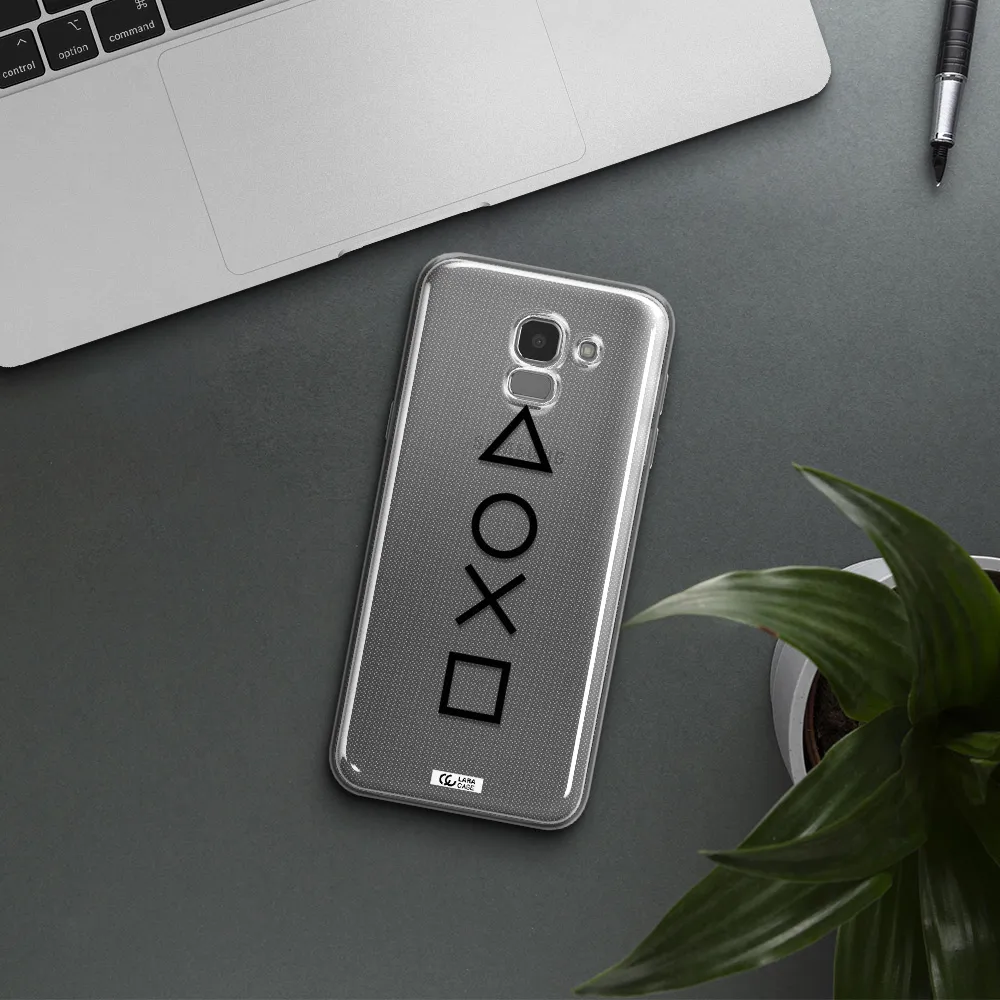 a black and white symbol Samsung J6 Clear TPU Case