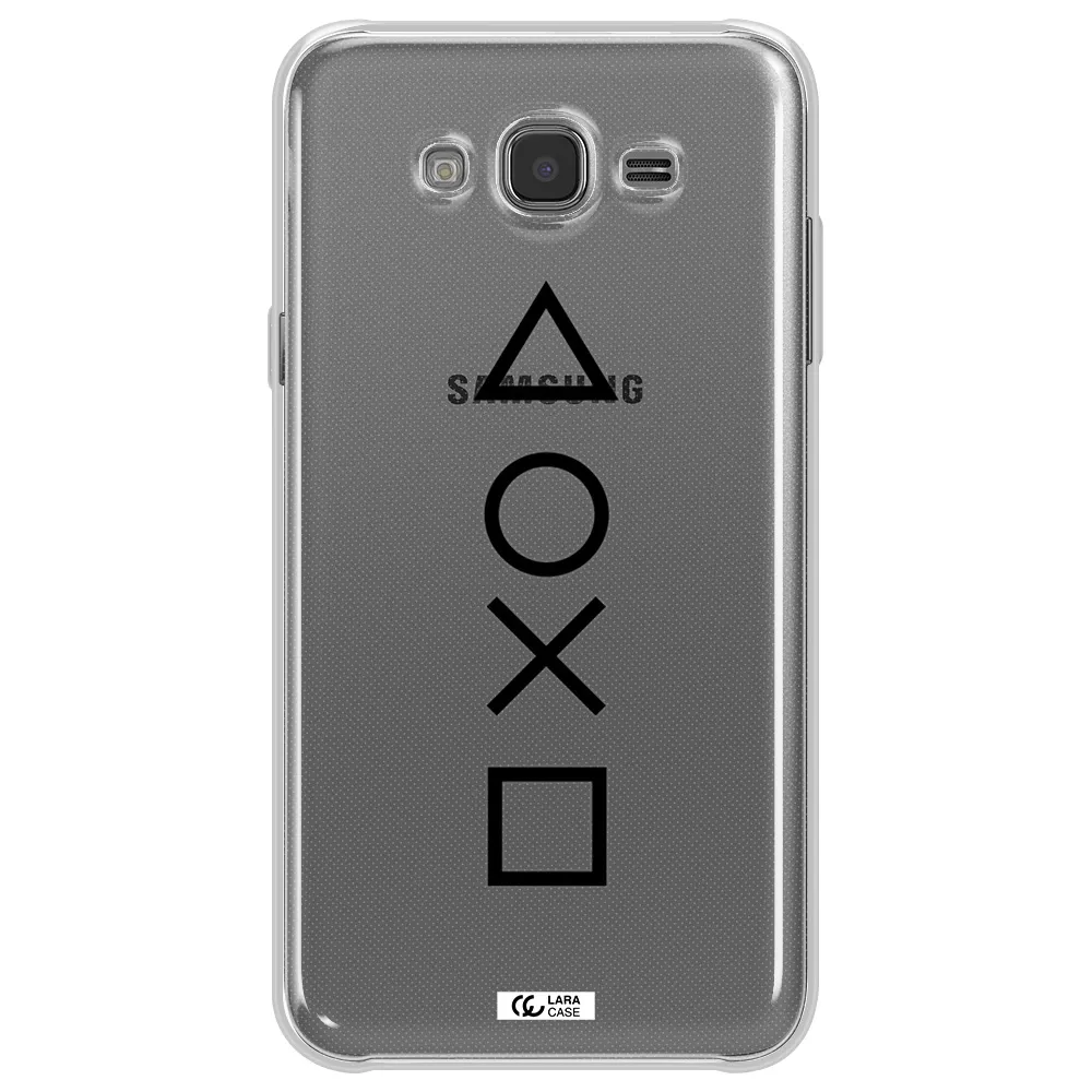 a black and white symbol Samsung J7 2015 Clear TPU Case
