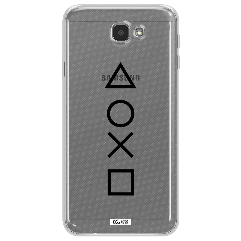 a black and white symbol Samsung J7 Prim Clear TPU Case