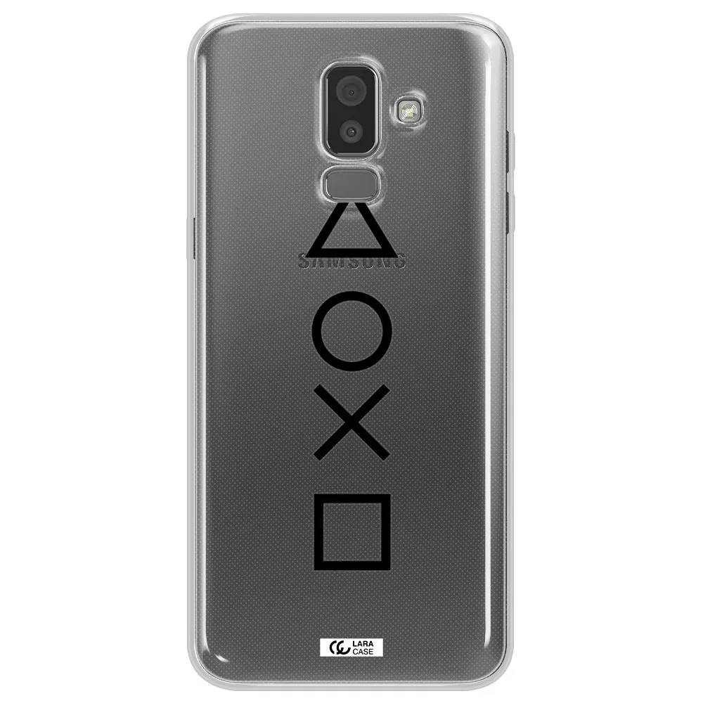 a black and white symbol Samsung J8 Clear TPU Case