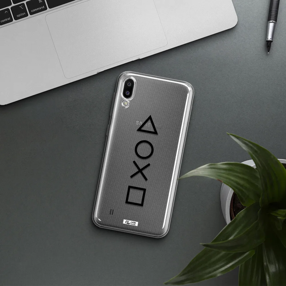 a black and white symbol Samsung M10 Clear TPU Case