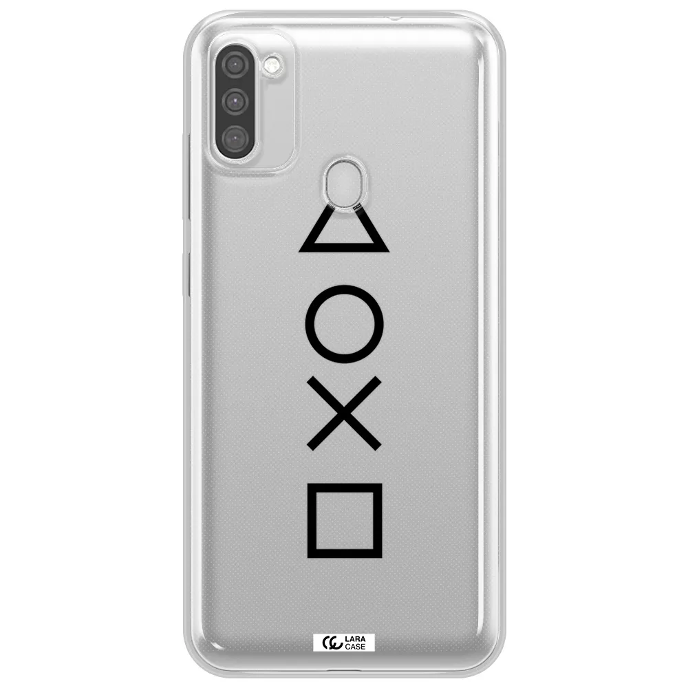 a black and white symbol Samsung M11 Clear TPU Case