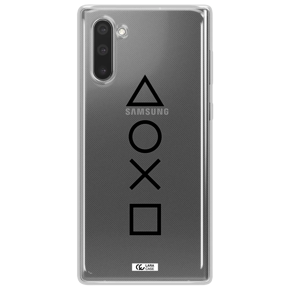 a black and white symbol Samsung Note 10 Clear TPU Case
